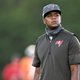 Byron Leftwich of the Tampa Bay Buccaneers looks on during training camp at AdventHealth Training Center on August 20, 2020 in Tampa, Florida.